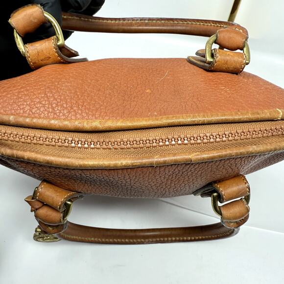 Dooney & Bourke Norfolk Bag Purse Brown Leather Double Handle VTG Durable - Picture 13 of 16